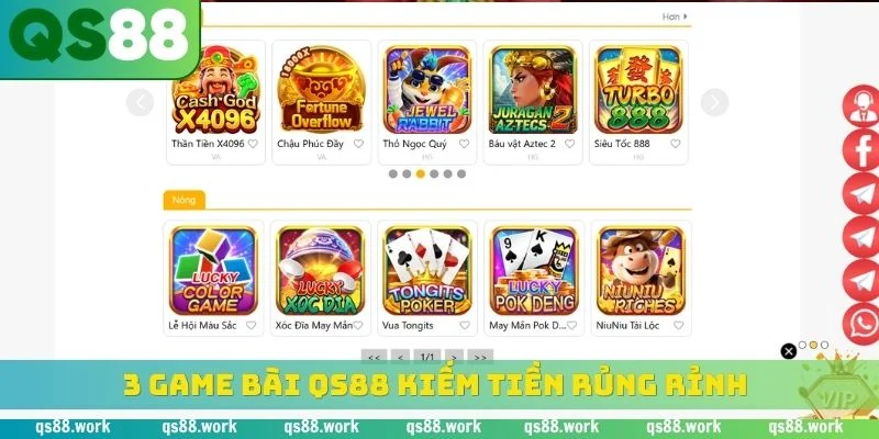 3 game bài QS88 kiếm tiền rủng rỉnh