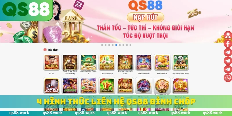 4 hình thức liên hệ QS88 đỉnh chóp