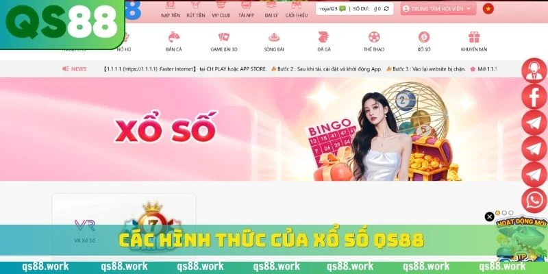 Các hình thức của xổ số QS88